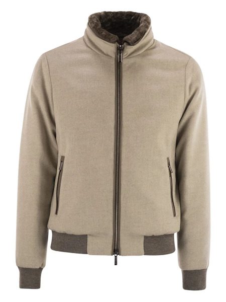  Moorer Padded Bomber Jacket - Neutrals 