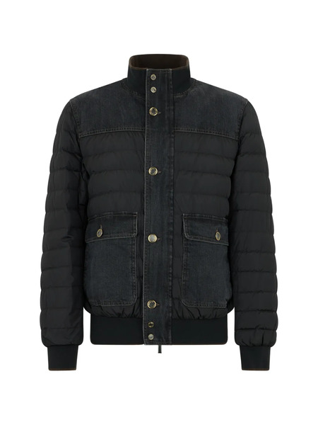  Moorer Padded High Collar Jacket - Black 
