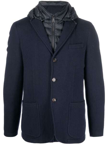  Moorer Padded Wool Jacket - Blue 