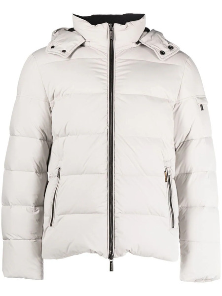  Moorer Padded Zip-up Hooded Down Jacket - Neutrals 