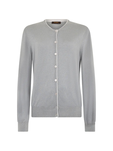  Moorer Piped Cardigan - Grey 