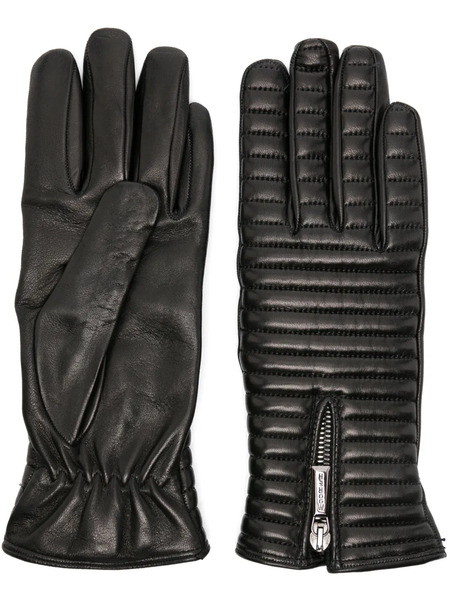  Moorer Quilted Leather Gloves - Black 