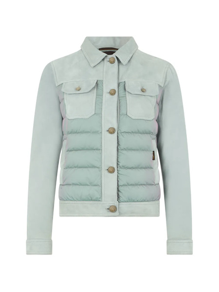  Moorer Quilted Leather Jacket - Blue 