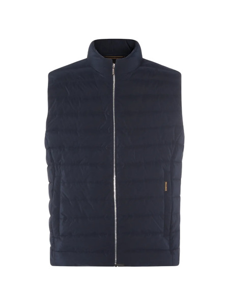  Moorer Quilted Zip Gilet - Blue 