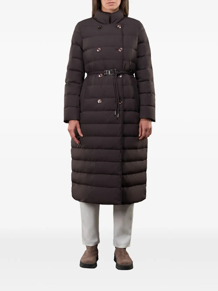  Moorer Raely Double-breasted Belted Coat - Brown 