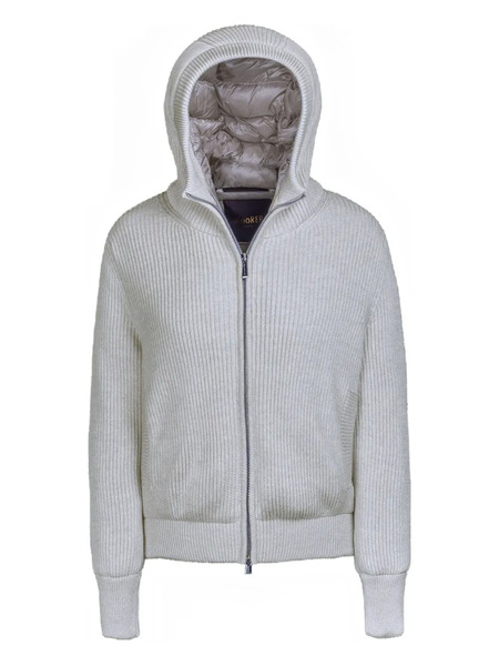 Moorer Rib-knit Padded Jacket - Grey 