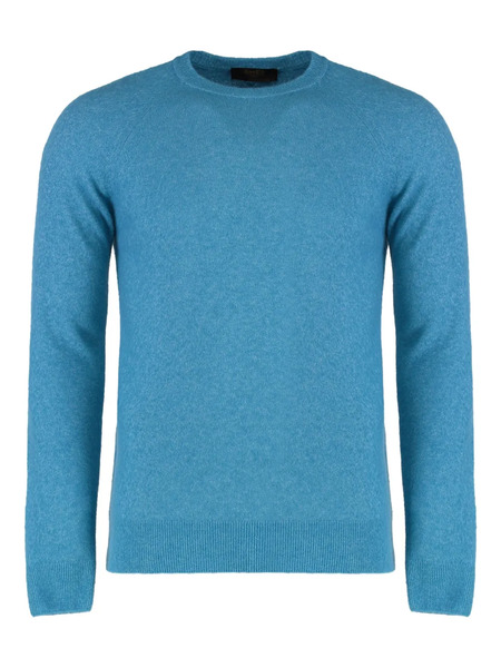  Moorer Ribbed Crew-neck Sweater - Blue 