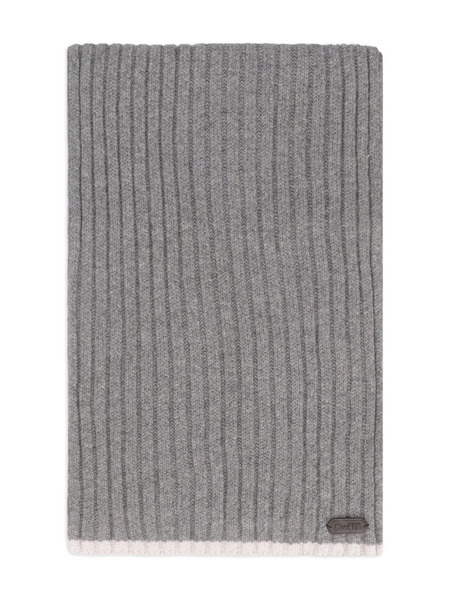  Moorer Ribbed-knit Rectangular Scarf - Grey 