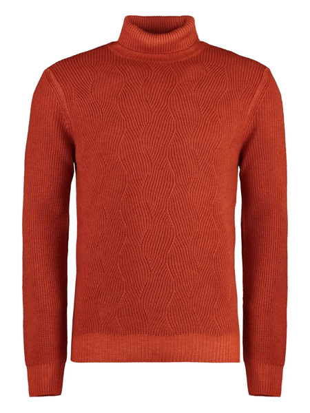  Moorer Ribbed Turtleneck Sweater - Orange 