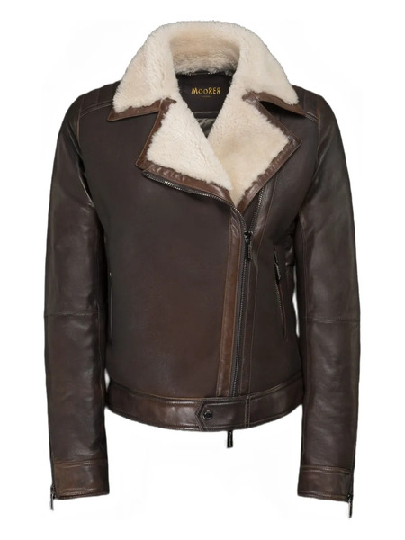  Moorer Shearling-leather Jacket - Brown 