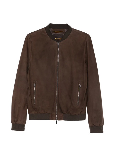  Moorer Suede Bomber Jacket - Brown 