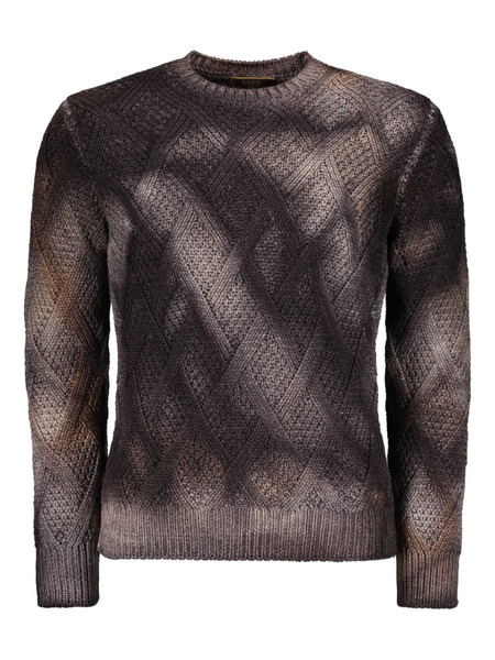  Moorer Tie-dye Effect Long-sleeve Sweater - Grey 