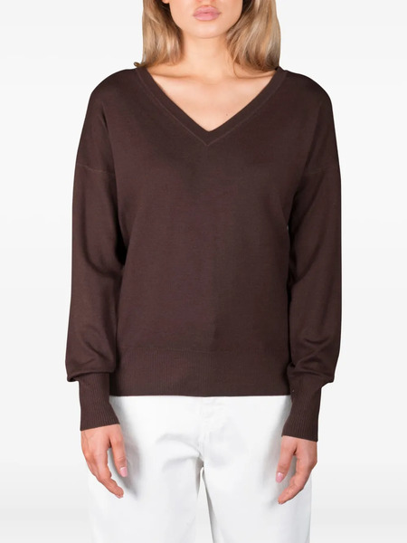  Moorer V-neck Sweater - Brown 