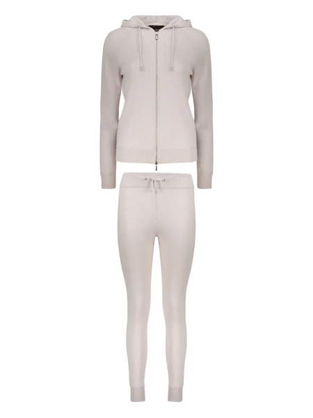  Moorer Zip-up Drawstring Trousers Set - Neutrals 
