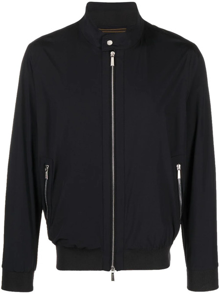  Moorer Zip-up Long Sleeved Bomber Jacket - Blue 