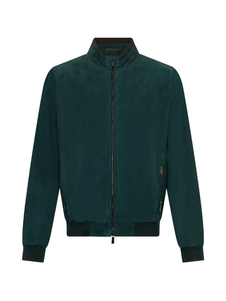  Moorer Zip-up Suede Jacket - Green 