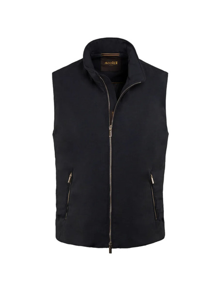  Moorer Zip Virgin Wool Vest - Grey 