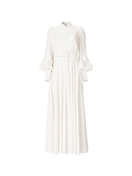  Moos Studio Buttoned Belted Maxi Dress - White 