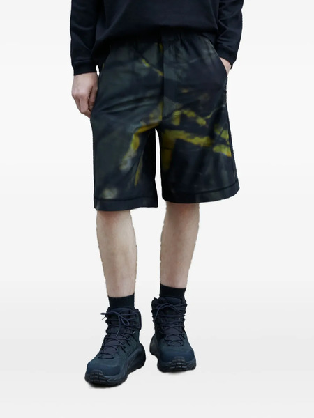  Moos Studio Camouflage-print Elasticated-waistband Shorts - Black 