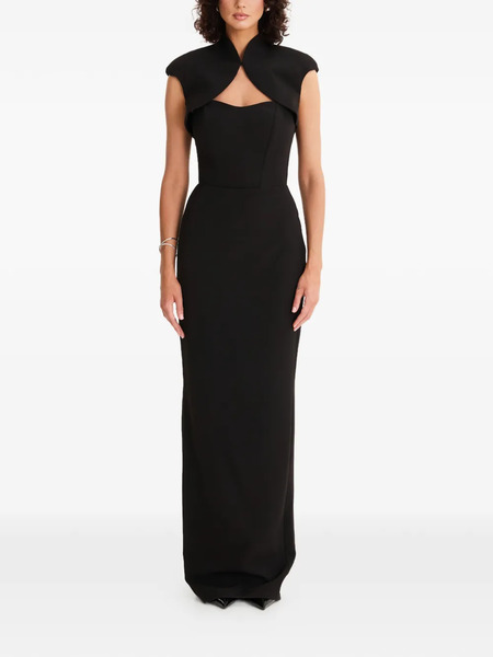  Moos Studio Cap-sleeved Maxi Dress - Black 