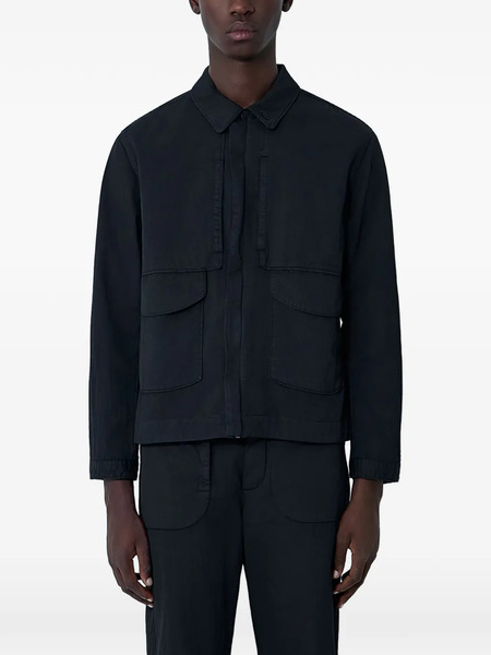  Moos Studio Gabardine Pocketed Shirt Jacket - Black 