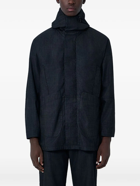  Moos Studio Hooded Patch-pocket Jacket - Black 