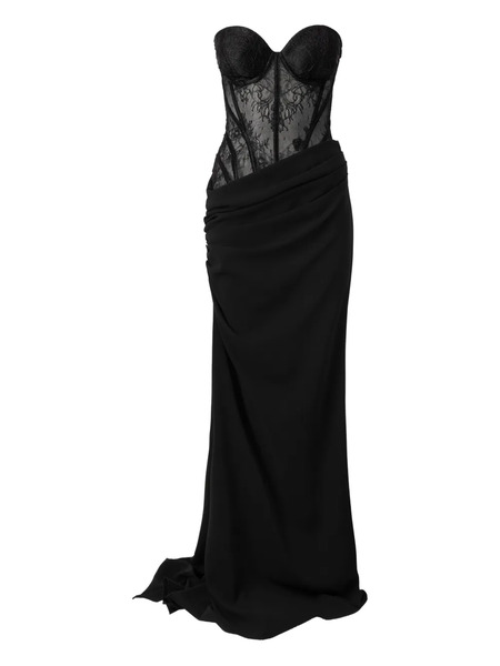  Moos Studio Lunar Lace Panelled Draped Dress - Black 