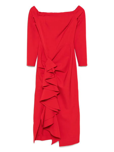  Moos Studio Off-shoulder Midi Dress - Red 
