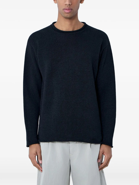  Moos Studio Ribbed Crew-neck Sweater - Black 
