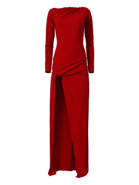  Moos Studio Siren Ruched One-shoulder Gown - Red 