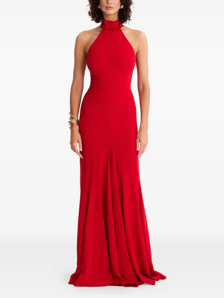  Moos Studio Sweet Dreams Halterneck Bow-detail Maxi Dress - Red 