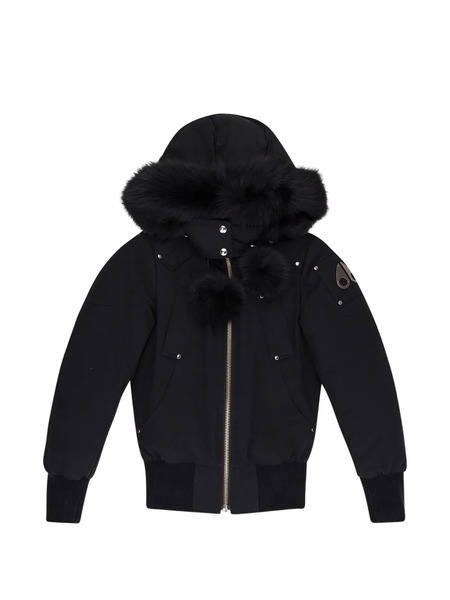  Moose Knuckles Debbie Shearling-trim Bomber Jacket - Black 