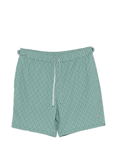  Moose Knuckles Drawstring Patterned Swim Shorts - Green 