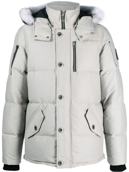  Moose Knuckles Faux-fur Trim Padded Parka - Grey 