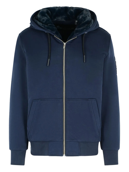  Moose Knuckles Logo-patch Drawstring Hoodie - Blue 