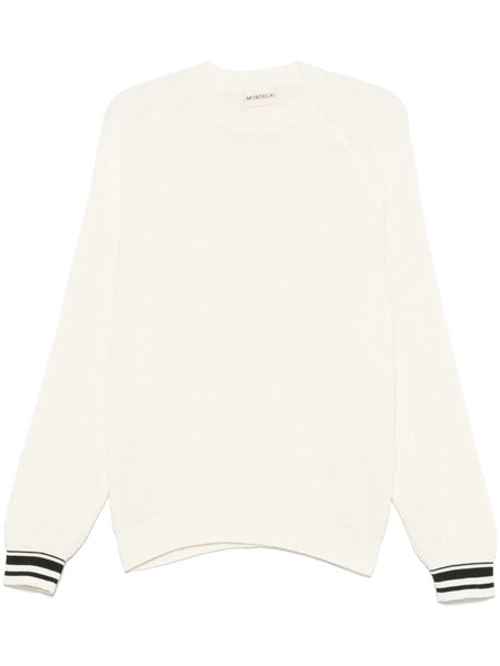  Mordecai Crew-neck Waffle-knit Sweater - White 