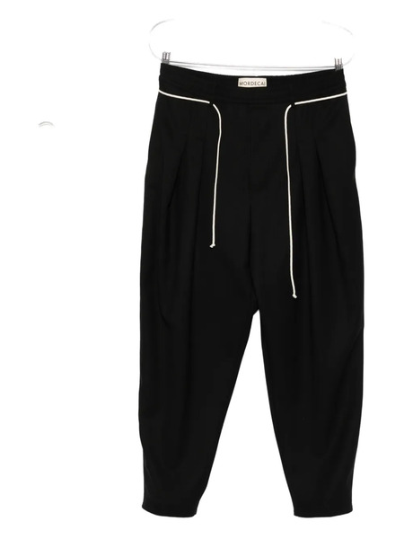  Mordecai Pleated Drawstring Trousers - Black 
