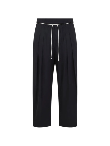  Mordecai Pleated Drawstring Trousers - Black 
