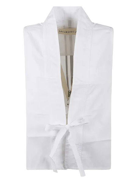  Mordecai Sleeveless Back-stripe Dress - White 