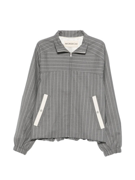  Mordecai Striped Zipped Jacket - Grey 