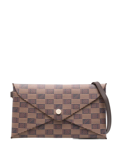  Moreau Geometric-pattern Clutch Bag - Brown 