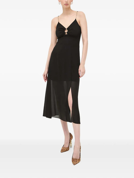  Morgan Chain-strap Split Midi Dress - Black 