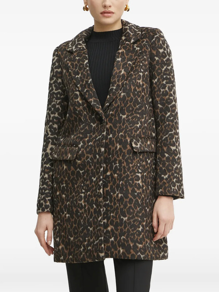  Morgan Leopard-print Coat - Black 