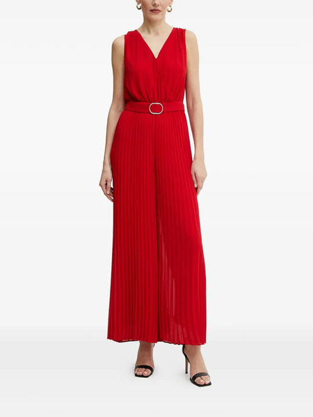  Morgan Pleated Belted Jumpsuit - Red 