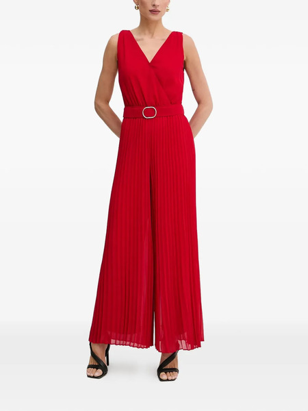  Morgan V-neck Pleated Jumpsuit - Red 