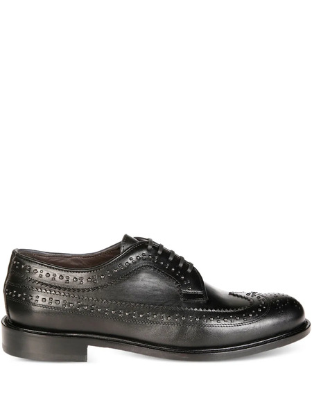  Morgillo Leather Derby Shoes - Black 