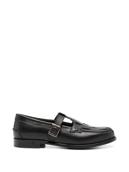  Morgillo Martini Woven Buckle Loafers - Brown 
