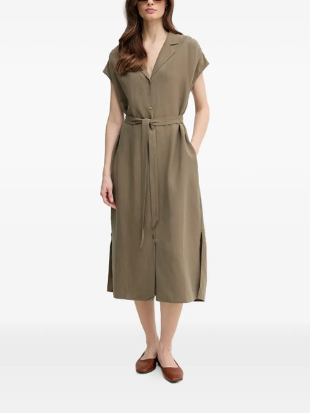  Mos Mosh Collared Belted Midi Dress - Green 