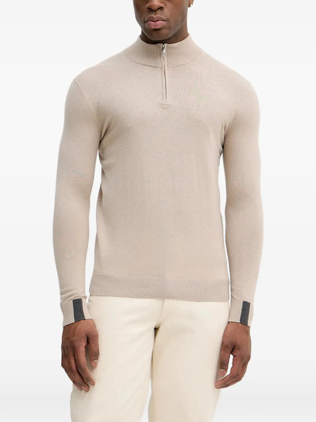  Mos Mosh Mmgadam Half-zip Sweater - Neutrals 