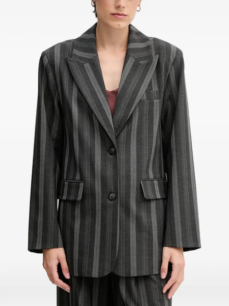  Mos Mosh Striped Button Blazer - Grey 